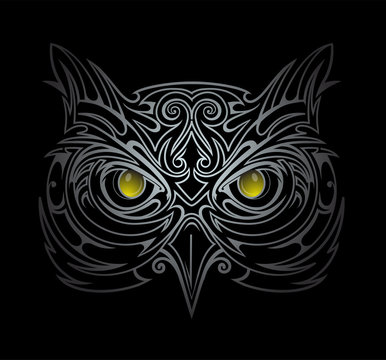 Owl head illustration