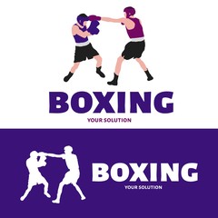 Vector logo Boxing. Logo in the form of a fight boxers