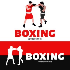 Vector logo Boxing. Logo in the form of a fight boxers