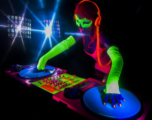 sexy neon uv glow DJ