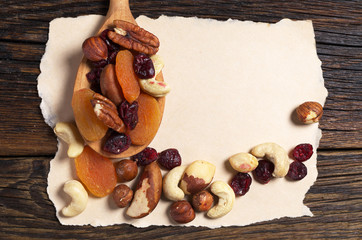 Nuts and dried fruits – granola