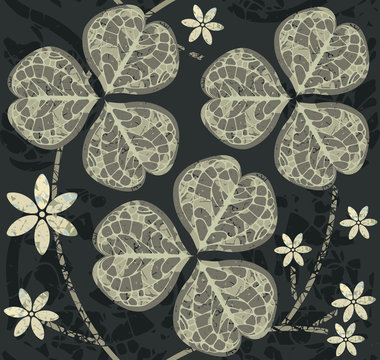 Abstract pattern with clover leaves