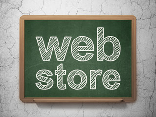 Web development concept: Web Store on chalkboard background
