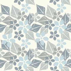 Seamless floral pattern with abstract leaves