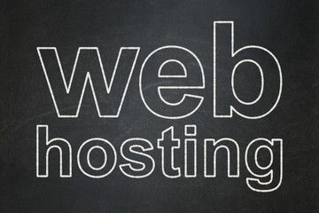 Web design concept: Web Hosting on chalkboard background