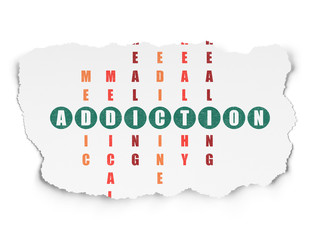 Healthcare concept: Addiction in Crossword Puzzle