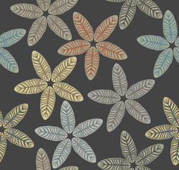 Seamless pattern with tropical leaves