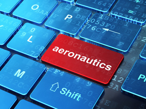 Science concept: Aeronautics on computer keyboard background
