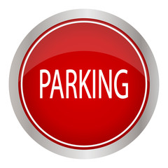parking red circle glossy web icon