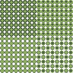 sets pattern green, circle, flower, diamond