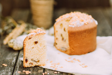 Tasty Easter rustic dinner background