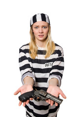 Prisoner isolated on the white background