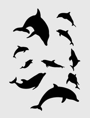 Dolphin Silhouettes, art vector design