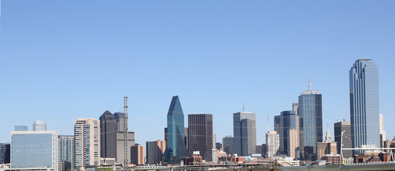 Panoramic view Dallas Texas city skyline