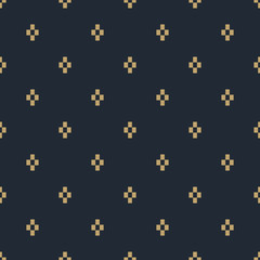 Fototapeta na wymiar Seamless tan blue and brown classic textile pixel rhombus pattern vector