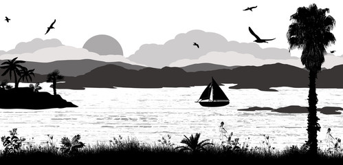 Sunset on beautiful tropical seascape © Balint Radu