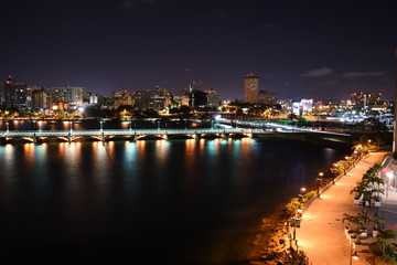 Miramar and Condado Lagoon at night
