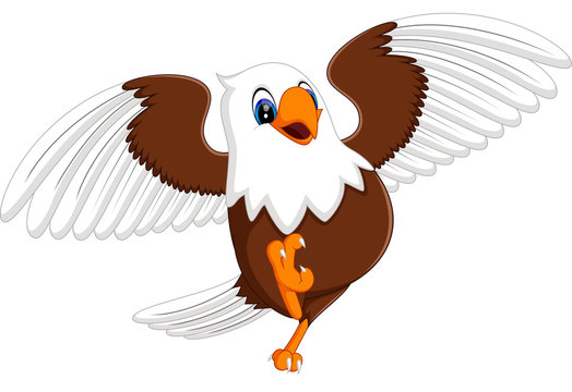 illustration of cute eagle cartoon