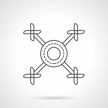 Multicopter line flat line vector icon