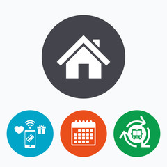 Home sign icon. Main page button. Navigation