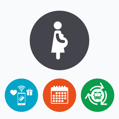 Pregnant sign icon. Pregnancy symbol.