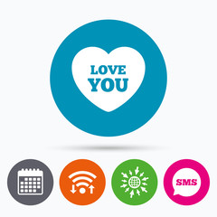 Heart sign icon. Love you symbol.