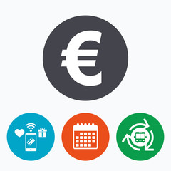 Obraz premium Euro sign icon. EUR currency symbol.