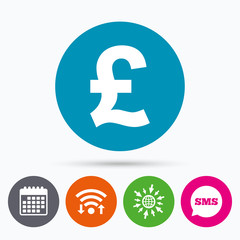 Pound sign icon. GBP currency symbol.