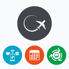 Airplane sign icon. Travel trip symbol.