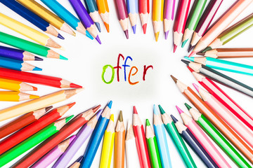 Offer  drawing by colour pencils