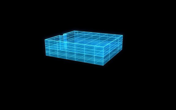 Architecture plan hologramme 01