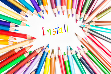 install  drawing by colour pencils