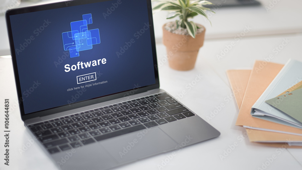 Aufkleber software digital electronics internet programs concept