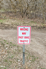 Wrong Way Fast Bike Traffic Sign