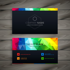 dark business card with abstract colors