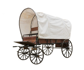 Fototapeta na wymiar Covered wagon isolate on white