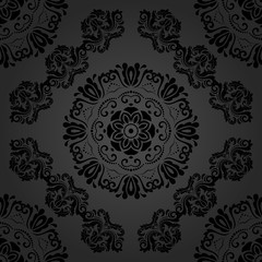 Oriental classic dark ornament. Seamless abstract pattern