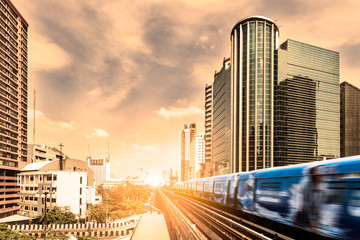 BTS Skytrain rails in Bangkok,Thailand