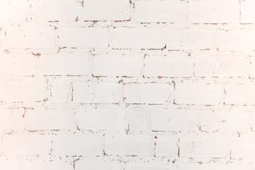 White weathered texture brick wall background