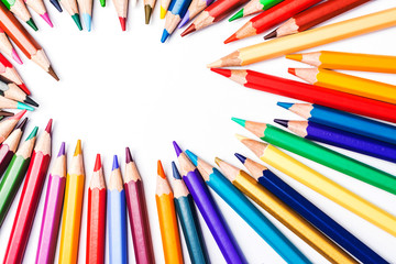Fototapeta premium Colour pencils isolated on white background