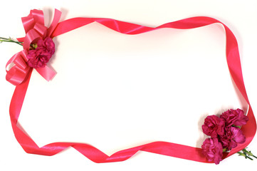 Frame of the carnation ribbon 
