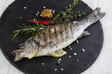 Grilled seabass