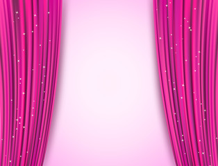 theater pink curtains with glitter. abstract background
