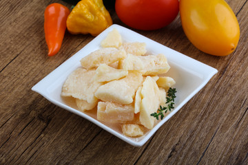 Parmesan cheese pieces