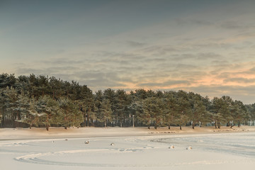 Frozen Lagoon in winter