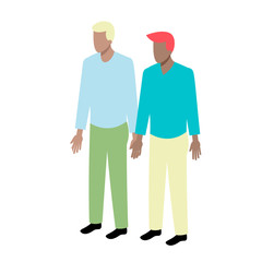 Young isometric gay couple