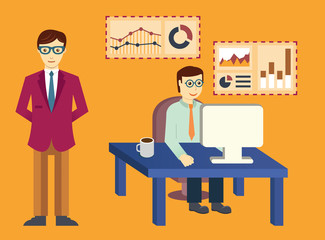 Analytics information and data handling. Flatstyle design