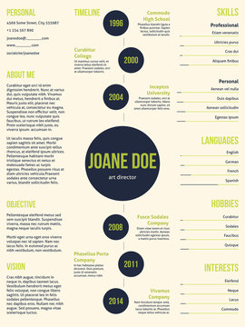 Simplistic resume cv template with dots