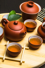 Black iron asian tea set,vintage style