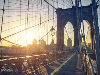 Wandcirkels aluminium Brooklyn Bridge New York © archimede
